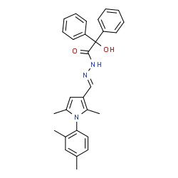 ChemSpider 2D Image | N'-{(E)-[1-(2,4-Dimethylphenyl)-2,5-dimethyl-1H-pyrrol-3-yl]methylene}-2-hydroxy-2,2-diphenylacetohydrazide | C29H29N3O2