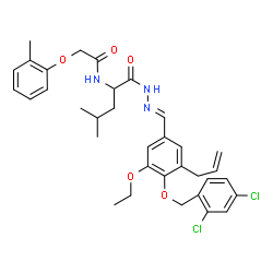ChemSpider 2D Image | N-{1-[(2E)-2-{3-Allyl-4-[(2,4-dichlorobenzyl)oxy]-5-ethoxybenzylidene}hydrazino]-4-methyl-1-oxo-2-pentanyl}-2-(2-methylphenoxy)acetamide (non-preferred name) | C34H39Cl2N3O5