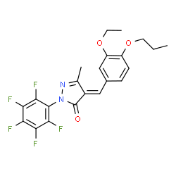 ChemSpider 2D Image | (4E)-4-(3-Ethoxy-4-propoxybenzylidene)-5-methyl-2-(pentafluorophenyl)-2,4-dihydro-3H-pyrazol-3-one | C22H19F5N2O3