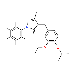 ChemSpider 2D Image | (4Z)-4-(3-Ethoxy-4-isopropoxybenzylidene)-5-methyl-2-(pentafluorophenyl)-2,4-dihydro-3H-pyrazol-3-one | C22H19F5N2O3