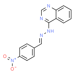 ChemSpider 2D Image | 4-[(2E)-2-(4-Nitrobenzylidene)hydrazino]quinazoline | C15H11N5O2