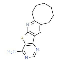 ChemSpider 2D Image | 7,8,9,10,11,12-Hexahydrocycloocta[5',6']pyrido[3',2':4,5]thieno[3,2-d]pyrimidin-4-amine | C15H16N4S