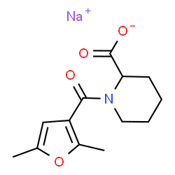 ChemSpider 2D Image | Sodium 1-(2,5-dimethyl-3-furoyl)-2-piperidinecarboxylate | C13H16NNaO4