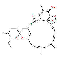 ChemSpider 2D Image | (1'R,2S,5R,6R,8'S,10'Z,13'R,14'Z,16'Z,20'S,21'R,24'R)-6-Ethyl-21',24'-dihydroxy-5,11',13',22'-tetramethyl-3,4,5,6-tetrahydro-2'H-spiro[pyran-2,6'-[3,7,19]trioxatetracyclo[15.6.1.1~4,8~.0~20,24~]pentac
osa[10,14,16,22]tetraen]-2'-one | C32H46O7