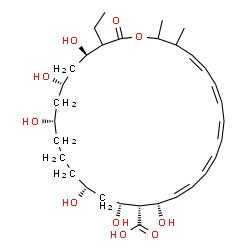 ChemSpider 2D Image | (4Z,6Z,8Z,10Z,12Z,14S,15R,16R,18R,22S,24S,26R)-27-Ethyl-14,16,18,22,24,26-hexahydroxy-2,3-dimethyl-28-oxooxacyclooctacosa-4,6,8,10,12-pentaene-15-carboxylic acid | C32H50O10