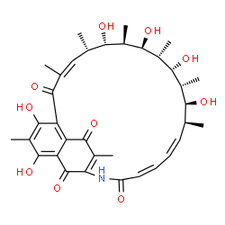 ChemSpider 2D Image | (7Z,9S,10S,11R,12R,13R,14R,15R,16S,17S,18Z,20Z)-2,4,10,12,14,16-Hexahydroxy-3,7,9,11,13,15,17,25-octamethyl-23-azatricyclo[22.3.1.0~5,27~]octacosa-1(27),2,4,7,18,20,24-heptaene-6,22,26,28-tetrone | C35H45NO10