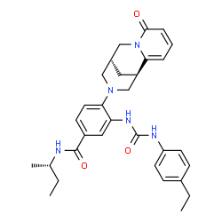 ChemSpider 2D Image | N-[(2S)-2-Butanyl]-3-{[(4-ethylphenyl)carbamoyl]amino}-4-[(1R)-6-oxo-7,11-diazatricyclo[7.3.1.0~2,7~]trideca-2,4-dien-11-yl]benzamide | C31H37N5O3