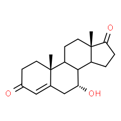 ChemSpider 2D Image | (7alpha,8xi,9xi,14xi)-7-Hydroxyandrost-4-ene-3,17-dione | C19H26O3