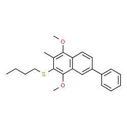 ChemSpider 2D Image | 3-(Butylsulfanyl)-1,4-dimethoxy-2-methyl-6-phenylnaphthalene | C23H26O2S