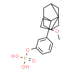 ChemSpider 2D Image | 3-(2-Methoxyspiro[cyclobutane-1,2'-tricyclo[3.3.1.1~3,7~]decan]-2-yl)phenyl dihydrogen phosphate | C20H27O5P