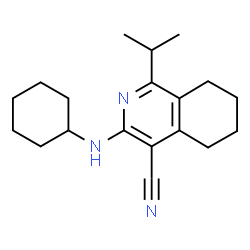 ChemSpider 2D Image | 3-(Cyclohexylamino)-1-isopropyl-5,6,7,8-tetrahydro-4-isoquinolinecarbonitrile | C19H27N3