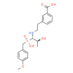 ChemSpider 2D Image | 3-[2-({(1S,2S)-2-Hydroxy-1-[hydroxy(4-methoxybenzyl)phosphoryl]propyl}amino)ethyl]benzoic acid | C20H26NO6P