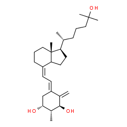 ChemSpider 2D Image | (1S,2R,3R,5E,7Z,14xi)-2-Methyl-9,10-secocholesta-5,7,10-triene-1,3,25-triol | C28H46O3