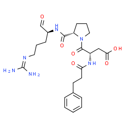ChemSpider 2D Image | N-(3-Phenylpropanoyl)-L-alpha-aspartyl-N-{(2S)-5-[(diaminomethylene)amino]-1-oxo-2-pentanyl}-L-prolinamide | C24H34N6O6