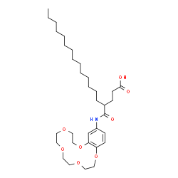 ChemSpider 2D Image | 4-(2,3,5,6,8,9,11,12-Octahydro-1,4,7,10,13-benzopentaoxacyclopentadecin-15-ylcarbamoyl)octadecanoic acid | C33H55NO8