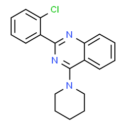 ChemSpider 2D Image | 2-(2-Chlorophenyl)-4-(1-piperidinyl)quinazoline | C19H18ClN3