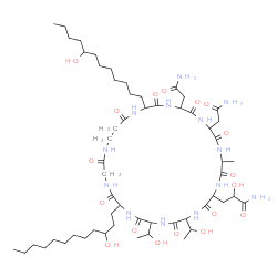 ChemSpider 2D Image | 3-[5,8-Bis(2-amino-2-oxoethyl)-23-(3-hydroxydodecyl)-2-(8-hydroxydodecyl)-17,20-bis(1-hydroxyethyl)-11-methyl-3,6,9,12,15,18,21,24,27,31-decaoxo-1,4,7,10,13,16,19,22,25,28-decaazacyclohentriacontan-14
-yl]-2-hydroxypropanamide | C57H101N13O18