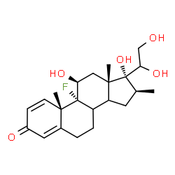 ChemSpider 2D Image | (8xi,11beta,14xi,16beta)-9-Fluoro-11,17,20,21-tetrahydroxy-16-methylpregna-1,4-dien-3-one | C22H31FO5
