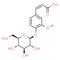 ChemSpider 2D Image | (2Z)-3-[4-(beta-D-Glucopyranosyloxy)-3-methoxyphenyl]acrylic acid | C16H20O9