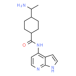 ChemSpider 2D Image | 4-(1-Aminoethyl)-N-(1H-pyrrolo[2,3-b]pyridin-4-yl)cyclohexanecarboxamide | C16H22N4O