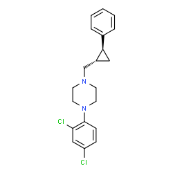 ChemSpider 2D Image | 1-(2,4-Dichlorophenyl)-4-{[(1S,2S)-2-phenylcyclopropyl]methyl}piperazine | C20H22Cl2N2