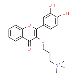 ChemSpider 2D Image | 3-{[2-(3,4-Dihydroxyphenyl)-4-oxo-4H-chromen-3-yl]oxy}-N,N,N-trimethyl-1-propanaminium | C21H24NO5
