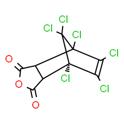 ChemSpider 2D Image | (1S)-1,7,8,9,10,10-Hexachloro-4-oxatricyclo[5.2.1.0~2,6~]dec-8-ene-3,5-dione | C9H2Cl6O3
