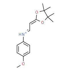 ChemSpider 2D Image | (1E)-N-(4-Methoxyphenyl)-2-(4,4,5,5-tetramethyl-1,3-dioxolan-2-ylidene)ethaniminium | C16H22NO3