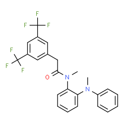 ChemSpider 2D Image | 2-[3,5-Bis(trifluoromethyl)phenyl]-N-methyl-N-{2-[methyl(phenyl)amino]phenyl}acetamide | C24H20F6N2O