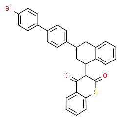 ChemSpider 2D Image | 3-[3-(4'-Bromo-4-biphenylyl)-1,2,3,4-tetrahydro-1-naphthalenyl]-2H-thiochromene-2,4(3H)-dione | C31H23BrO2S