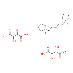 ChemSpider 2D Image | 2,3-dihydroxybutanedioic acid; 1-methyl-1-[5-(1-methylpyrrolidin-1-ium-1-yl)pentyl]pyrrolidin-1-ium | C23H44N2O12