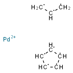 ChemSpider 2D Image | 1,2,3,4,5-Cyclopentanepentayl, compd. with 1,2,3-propanetriyl, palladium(2+) salt (1:1:1) | C8H10Pd