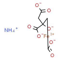 ChemSpider 2D Image | Ammonium iron(3+) 2-oxido-1,2,3-propanetricarboxylate (1:1:1) | C6H8FeNO7