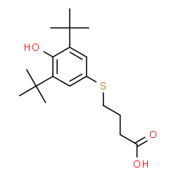 ChemSpider 2D Image | 4-{[4-Hydroxy-3,5-bis(2-methyl-2-propanyl)phenyl]sulfanyl}butanoic acid | C18H28O3S