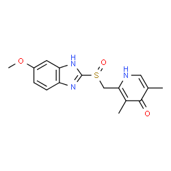 ChemSpider 2D Image | 2-(((6-methoxy-1H-benzo[d]imidazol-2-yl)sulfinyl)methyl)-3,5-dimethylpyridin-4-ol | C16H17N3O3S