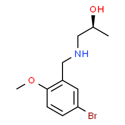 ChemSpider 2D Image | (2S)-1-[(5-Bromo-2-methoxybenzyl)amino]-2-propanol | C11H16BrNO2