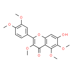 ChemSpider 2D Image | 2-(3,4-Dimethoxyphenyl)-7-hydroxy-3,5,6-trimethoxy-4H-chromen-4-one | C20H20O8