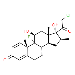 ChemSpider 2D Image | (9xi,11beta,16beta)-21-Chloro-9-fluoro-11,17-dihydroxy-16-methylpregna-1,4-diene-3,20-dione | C22H28ClFO4