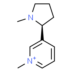 ChemSpider 2D Image | 1-Methyl-3-[(2S)-1-methyl-2-pyrrolidinyl]pyridinium | C11H17N2