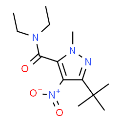 ChemSpider 2D Image | 3-tert-butyl-N,N-diethyl-1-methyl-4-nitro-1H-pyrazole-5-carboxamide | C13H22N4O3