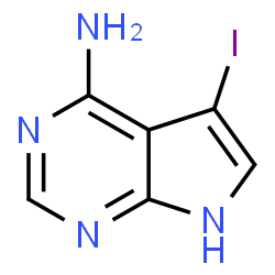 ChemSpider 2D Image | 5-Iodo-7H-pyrrolo[2,3-d]pyrimidin-4-amine | C6H5IN4