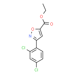 ChemSpider 2D Image | Ethyl 3-(2,4-dichlorophenyl)-1,2-oxazole-5-carboxylate | C12H9Cl2NO3