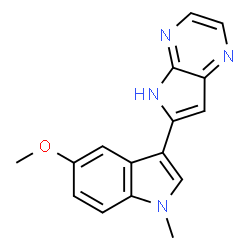 ChemSpider 2D Image | 6-(5-Methoxy-1-methyl-1H-indol-3-yl)-5H-pyrrolo[2,3-b]pyrazine | C16H14N4O