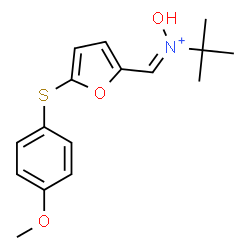 ChemSpider 2D Image | (Z)-N-Hydroxy{5-[(4-methoxyphenyl)sulfanyl]-2-furyl}-N-(2-methyl-2-propanyl)methaniminium | C16H20NO3S