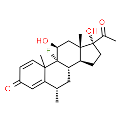 ChemSpider 2D Image | (6alpha,10xi,11beta)-9-Fluoro-11,17-dihydroxy-6-methylpregna-1,4-diene-3,20-dione | C22H29FO4