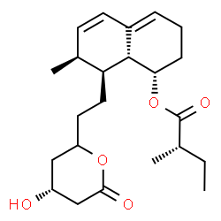 ChemSpider 2D Image | (1S,7S,8S,8aR)-8-{2-[(4R)-4-Hydroxy-6-oxotetrahydro-2H-pyran-2-yl]ethyl}-7-methyl-1,2,3,7,8,8a-hexahydro-1-naphthalenyl (2S)-2-methylbutanoate | C23H34O5