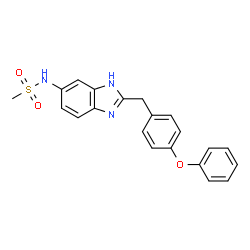 ChemSpider 2D Image | N-[2-(4-Phenoxybenzyl)-1H-benzimidazol-6-yl]methanesulfonamide | C21H19N3O3S