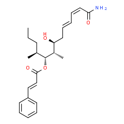 ChemSpider 2D Image | (4S,5R,6S,7S,9E,11Z)-13-Amino-7-hydroxy-4,6-dimethyl-13-oxo-9,11-tridecadien-5-yl (2E)-3-phenylacrylate | C24H33NO4