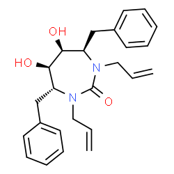 ChemSpider 2D Image | (4R,5R,6S,7R)-1,3-Diallyl-4,7-dibenzyl-5,6-dihydroxy-1,3-diazepan-2-one | C25H30N2O3