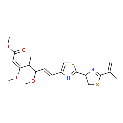 ChemSpider 2D Image | Methyl (2E,6E)-7-(2'-isopropenyl-4',5'-dihydro-2,4'-bi-1,3-thiazol-4-yl)-3,5-dimethoxy-4-methyl-2,6-heptadienoate | C20H26N2O4S2